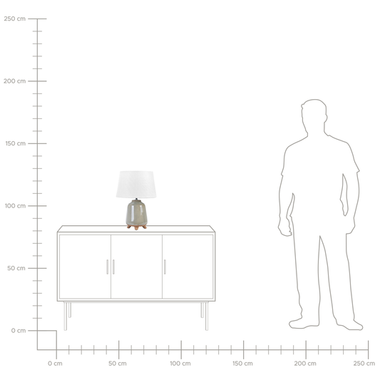 Tischleuchte FAJARDO Keramik Grau