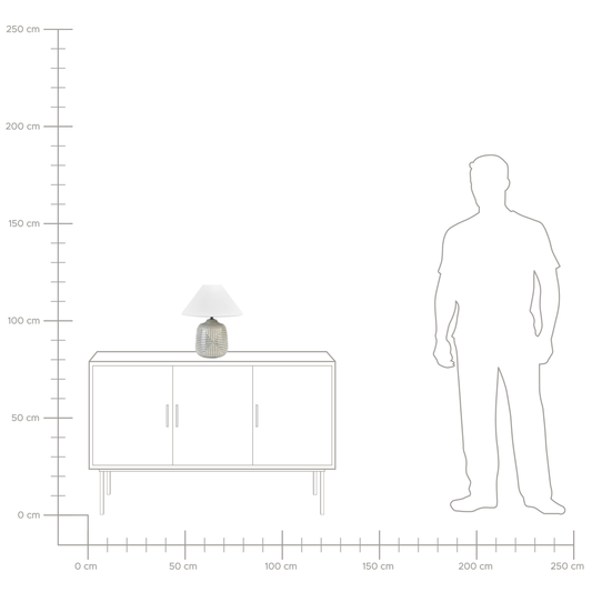 Tischleuchte CANELLES Keramik Grau
