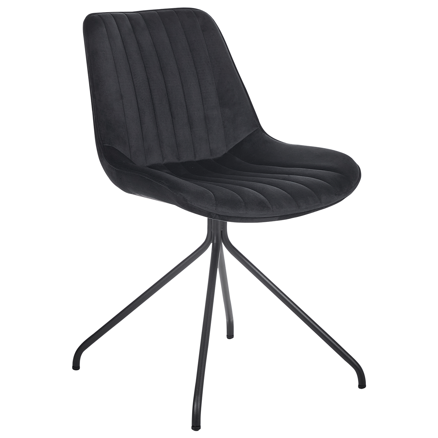 Esszimmerstuhl 2er Set NAVASOTA Samtstoff Schwarz