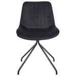 Esszimmerstuhl 2er Set NAVASOTA Samtstoff Schwarz