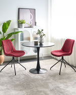 Esszimmerstuhl 2er Set NAVASOTA Samtstoff Dunkelrot