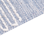 Teppich Baumwolle blau / cremeweiss 80 x 150 cm geometrisches Muster Kurzflor ANSAR