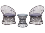 Bistro Set inkl. Kissen MESYNA Polyrattan Taupe
