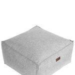 Pouf Leinenoptik grau 50 x 50 x 30 cm MUKKI