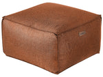 Pouf Leinenoptik goldbraun 50 x 50 x 30 cm MUKKI