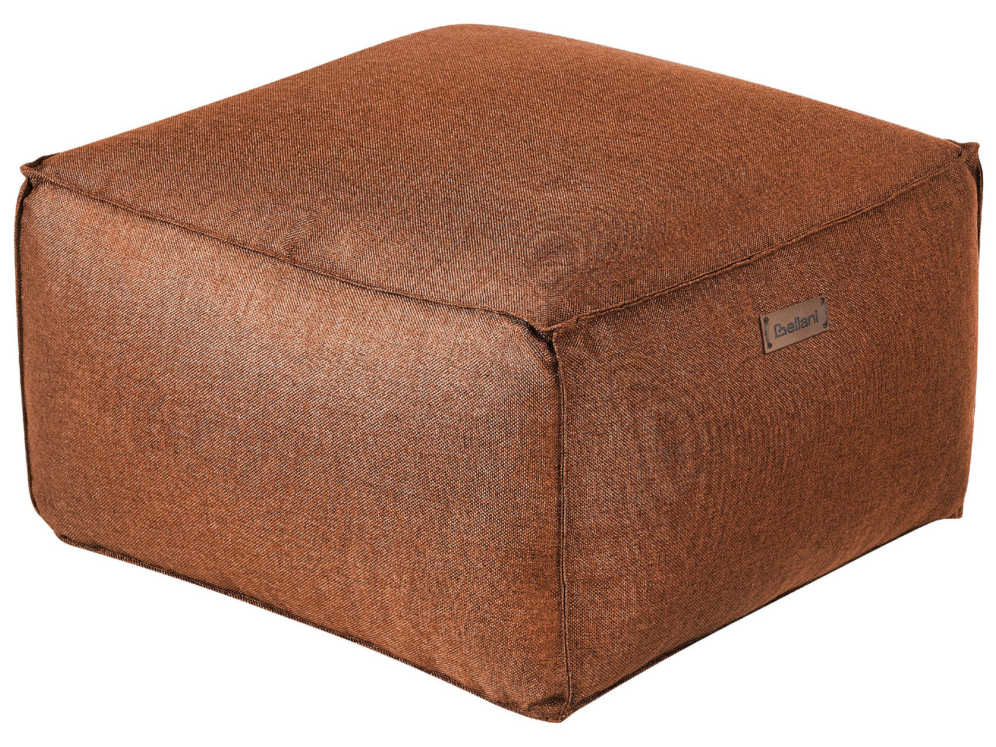 Pouf Leinenoptik goldbraun 50 x 50 x 30 cm MUKKI