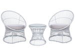 Bistro Set inkl. Kissen MESYNA Polyrattan Weiss
