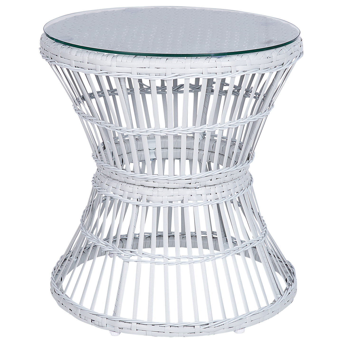 Bistro Set inkl. Kissen MESYNA Polyrattan Weiss