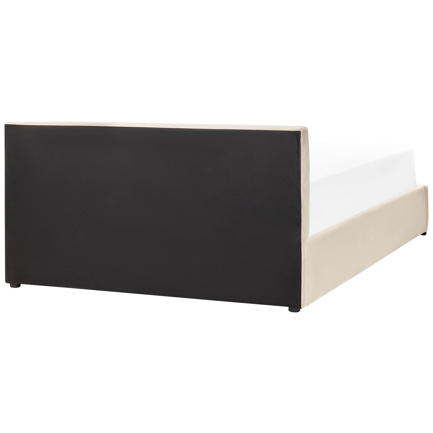 Bett mit Stauraum Samtstoff BOUSSE 160 x 200 cm Hellbeige