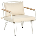 Lounge Set mit Tisch 4-Sitzer MONTESILVANO Metall Hellbeige