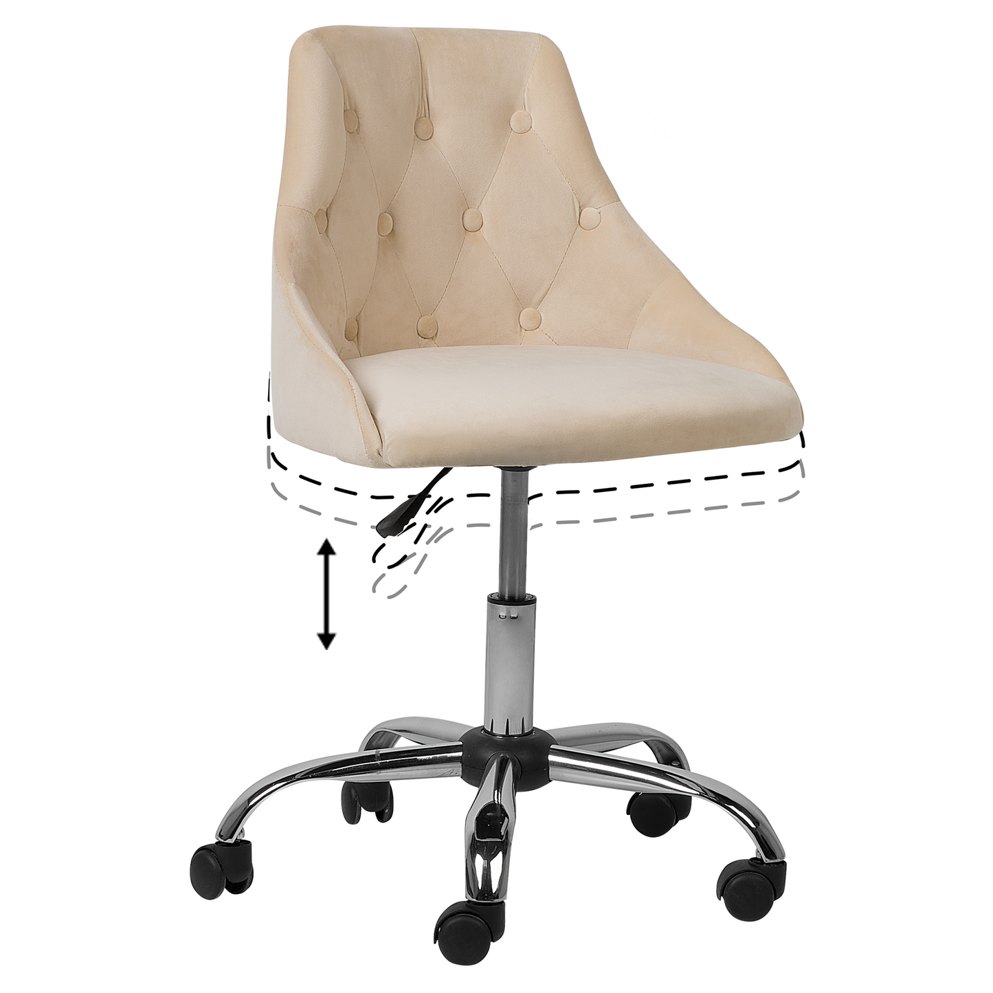 Bürostuhl drehbar PARRISH Samtstoff Beige
