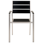 Gartenstuhl 6er Set VERNIO Schwarz / Silber