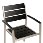 Gartenstuhl 6er Set VERNIO Schwarz / Silber