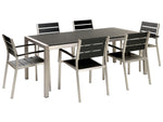 Gartenmöbel Set 6-Sitzer VERNIO Schwarz / Silber