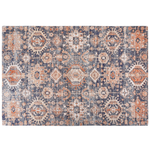 Teppich Baumwolle blau / rot 200 x 300 cm orientalisches Muster Kurzflor KURIN