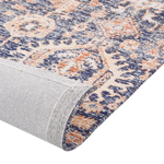Teppich Baumwolle blau / rot 200 x 300 cm orientalisches Muster Kurzflor KURIN