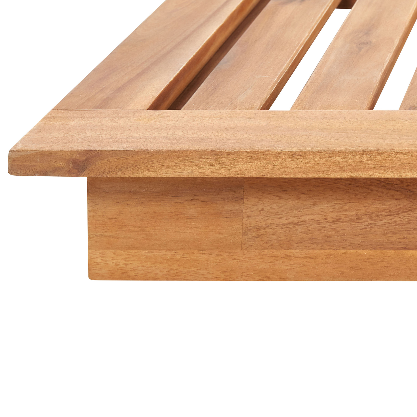 Gartenliege Akazienholz hellbraun Auflage cremeweiss GRANARI