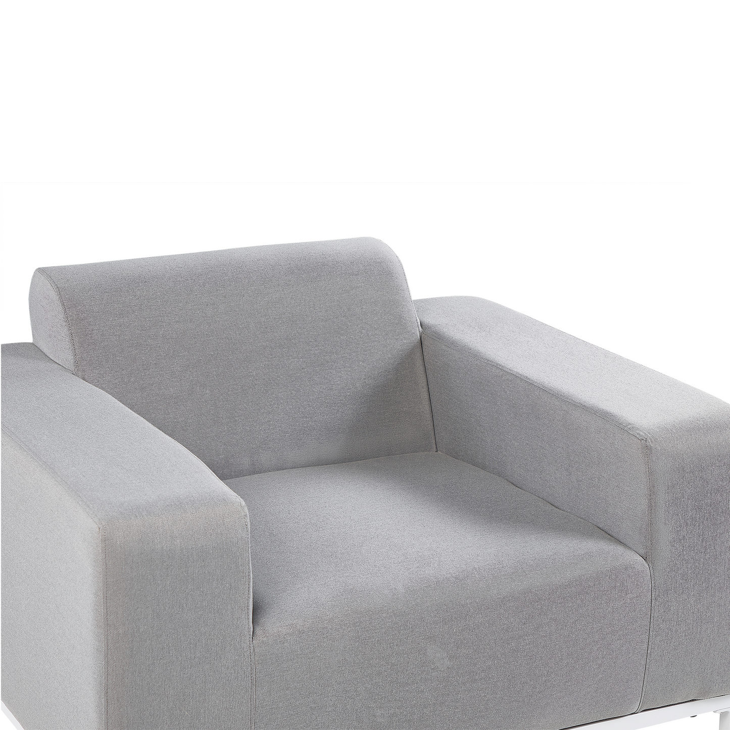 Gartensessel 2er Set ROVIGO Stoff Hellgrau