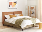 Bett mit Lattenrost Kunstleder LIMANTON 180 x 200 cm Goldbraun