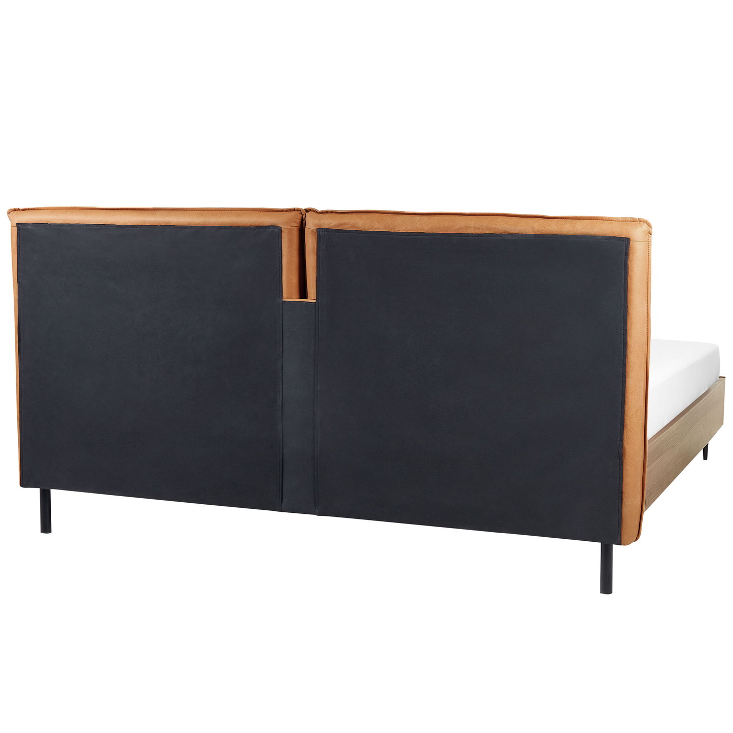 Bett mit Lattenrost Kunstleder LIMANTON 180 x 200 cm Goldbraun