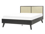 Bett mit Lattenrost Rattan MONPAZIER 140 x 200 cm Schwarz