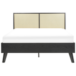 Bett mit Lattenrost Rattan MONPAZIER 140 x 200 cm Schwarz