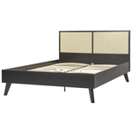 Bett mit Lattenrost Rattan MONPAZIER 140 x 200 cm Schwarz