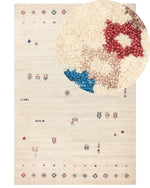 Gabbeh Teppich Wolle beige 200 x 300 cm Blumenmuster Hochflor SULUCA