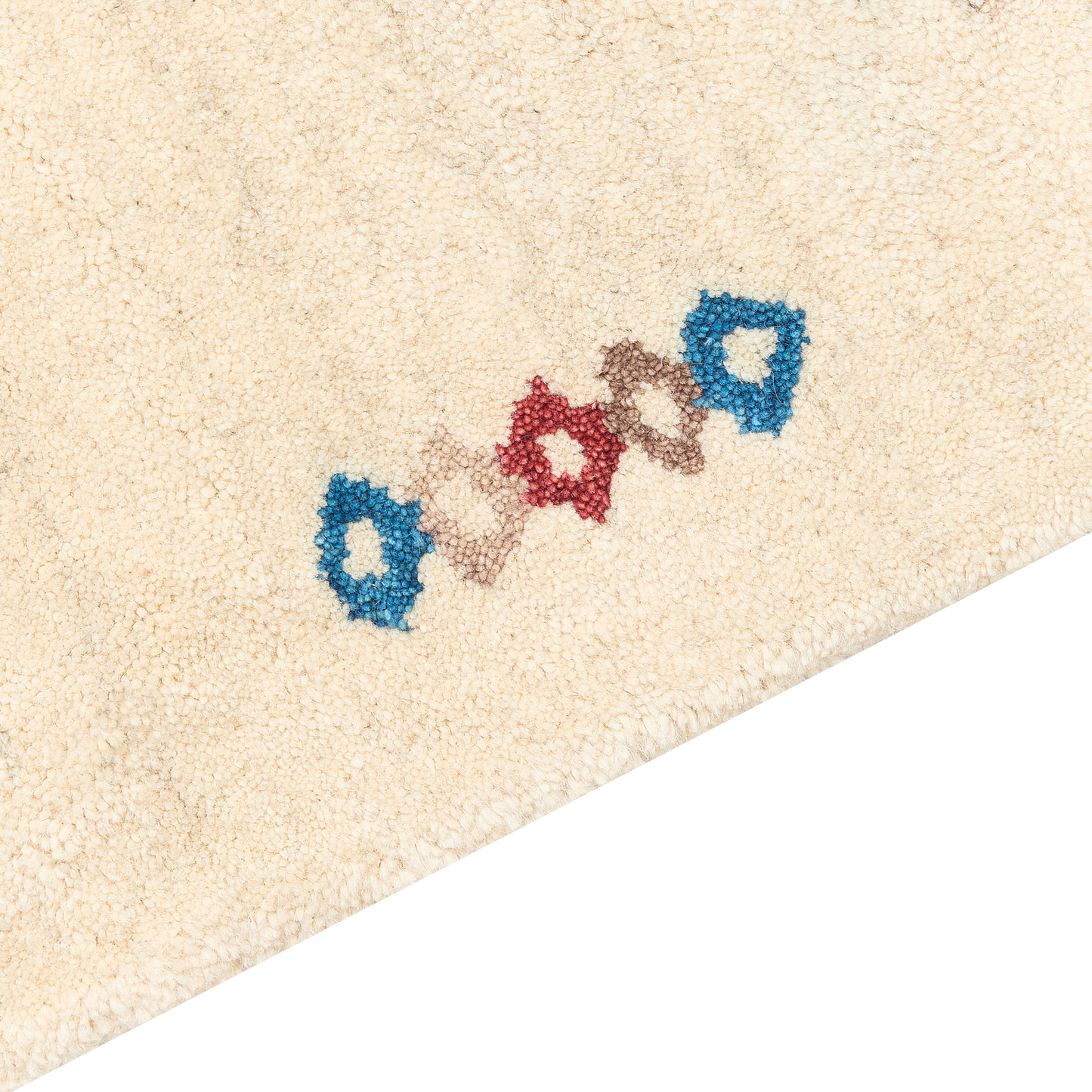 Gabbeh Teppich Wolle beige 200 x 300 cm Blumenmuster Hochflor SULUCA