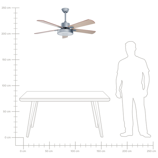 Deckenventilator mit Licht HOBBLE mit Fernbedienung Hellgrau