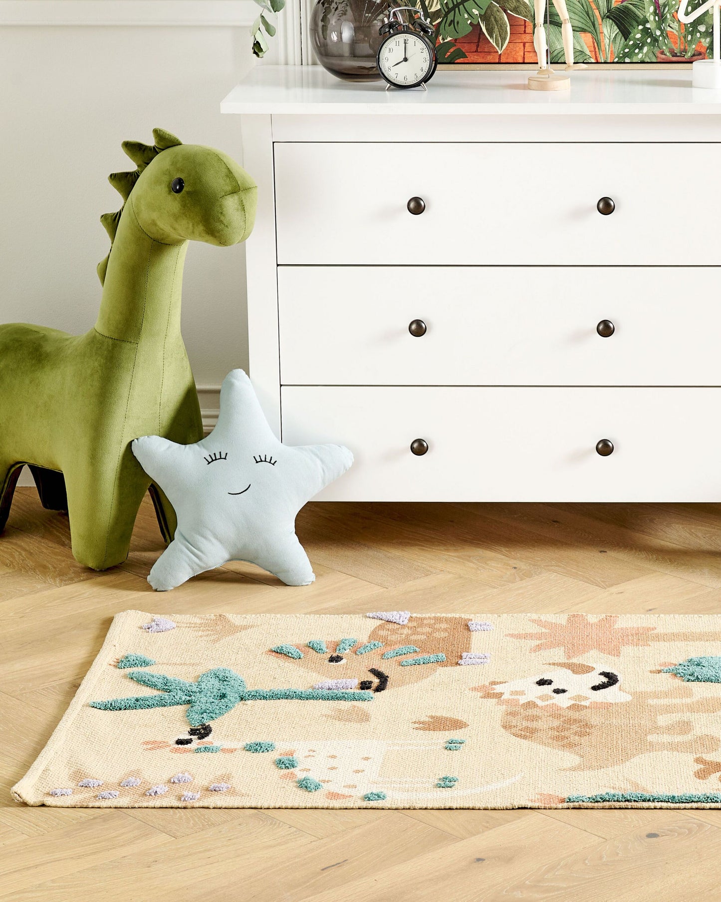 Kinderteppich mehrfarbig aus Baumwolle Tiermuster 80 x 150 cm STABAT