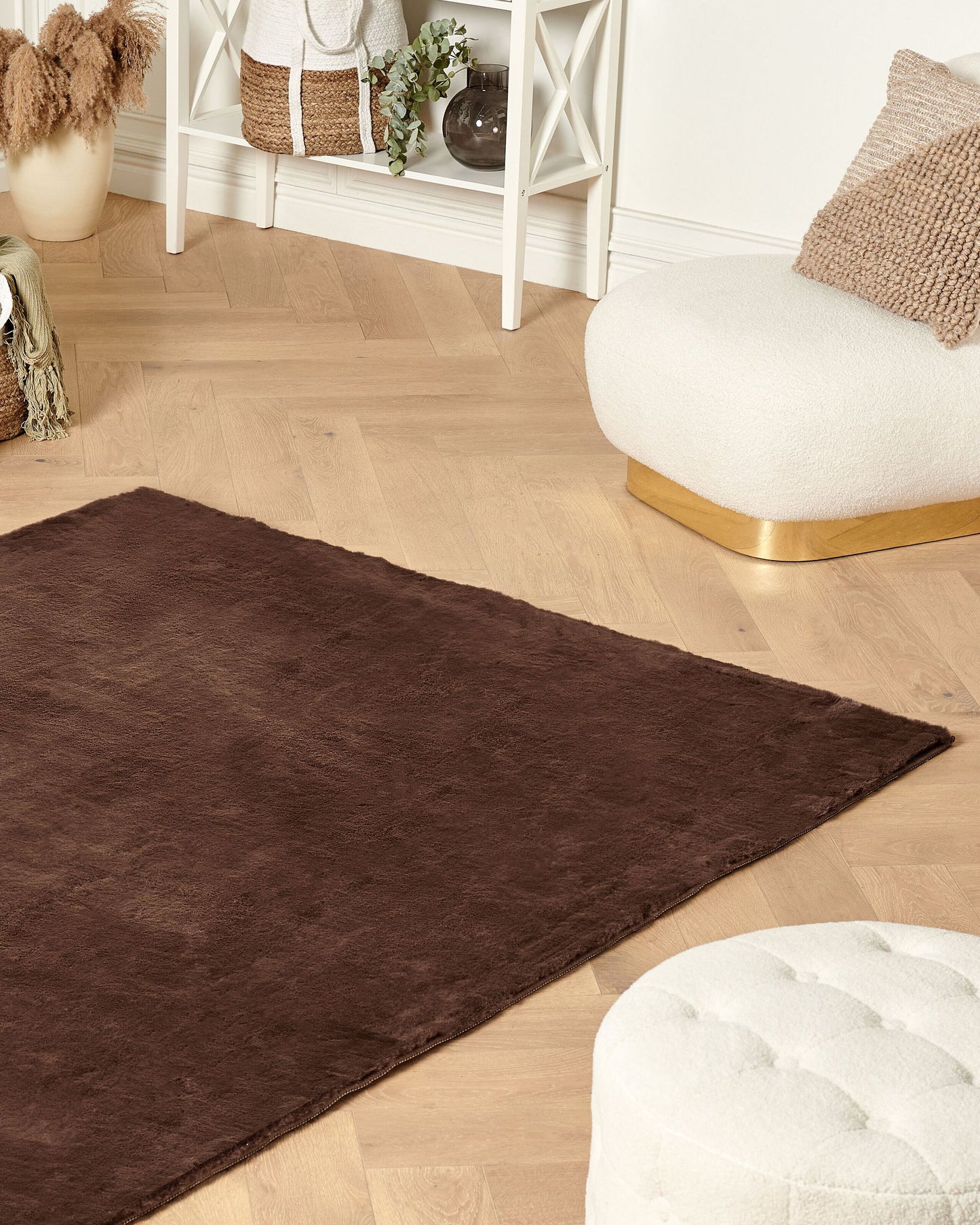 Kunstfellteppich Kaninchen braun 160 x 230 cm MIRPUR