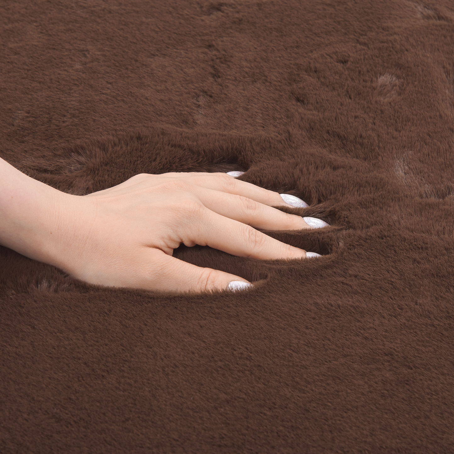 Kunstfellteppich Kaninchen braun 160 x 230 cm MIRPUR