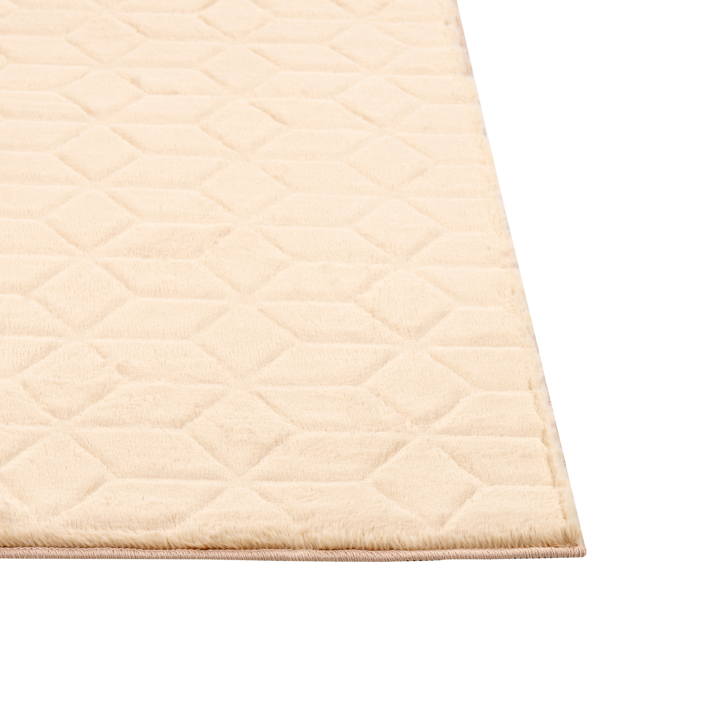 Kunstfellteppich Kaninchen beige 80 x 150 cm Shaggy THATTA