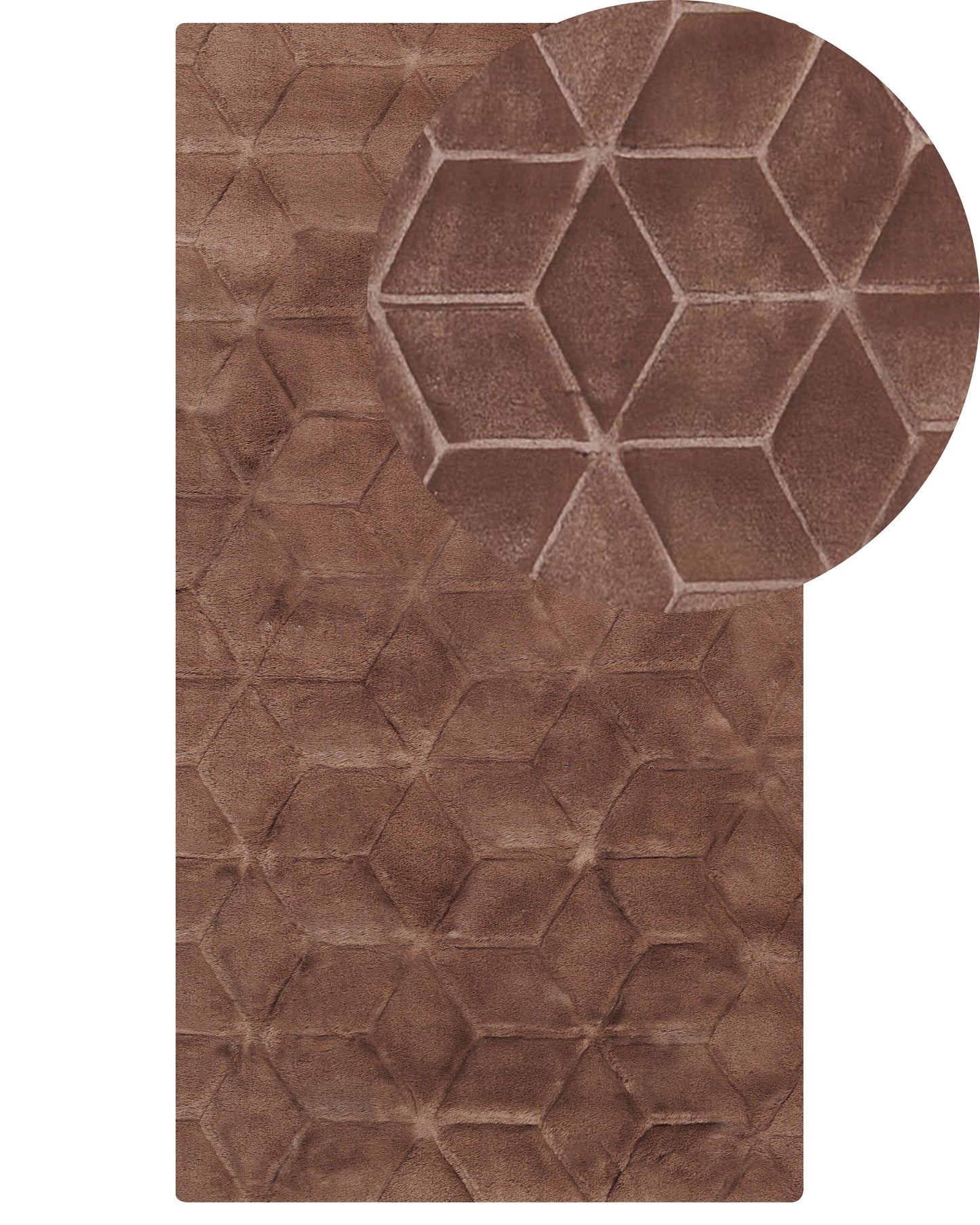 Kunstfellteppich Kaninchen braun 80 x 150 cm Shaggy THATTA