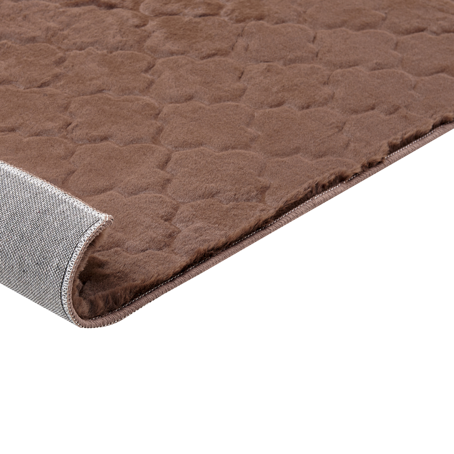 Kunstfellteppich Kaninchen braun 80 x 150 cm Shaggy GHARO