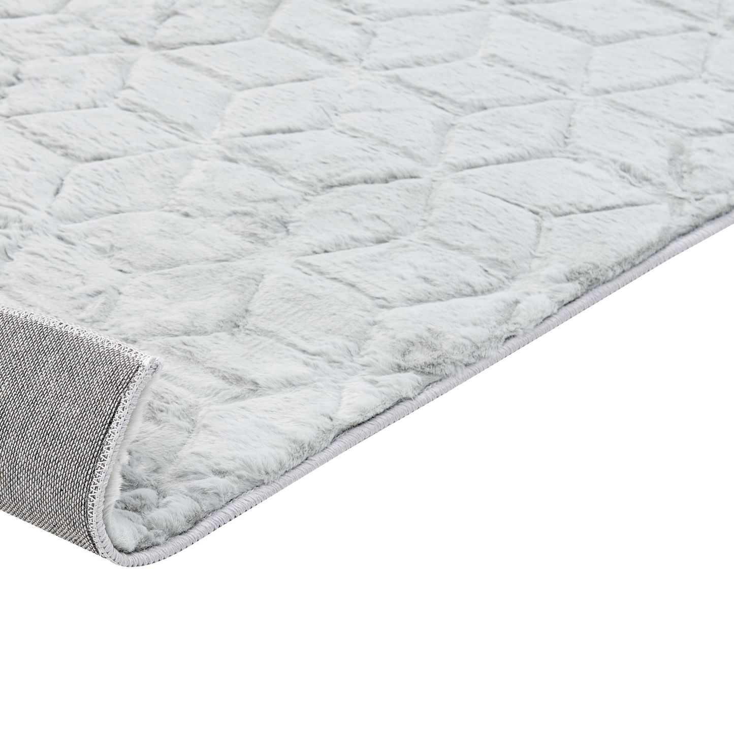 Kunstfellteppich Kaninchen mintgrau 80 x 150 cm Shaggy THATTA