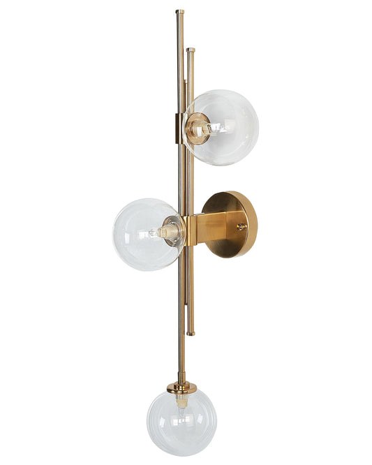 Wandleuchte Metall gold 3-flammig Kugelform TULIJA
