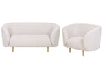 Sofa Set Polsterbezug beige / gold 3-Sitzer LOEN