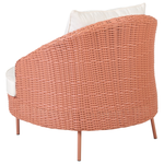 Gartensessel mit Ottomane ARCILLE Polyrattan Pfirsichrosa
