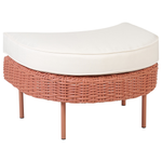 Gartensessel mit Ottomane ARCILLE Polyrattan Pfirsichrosa
