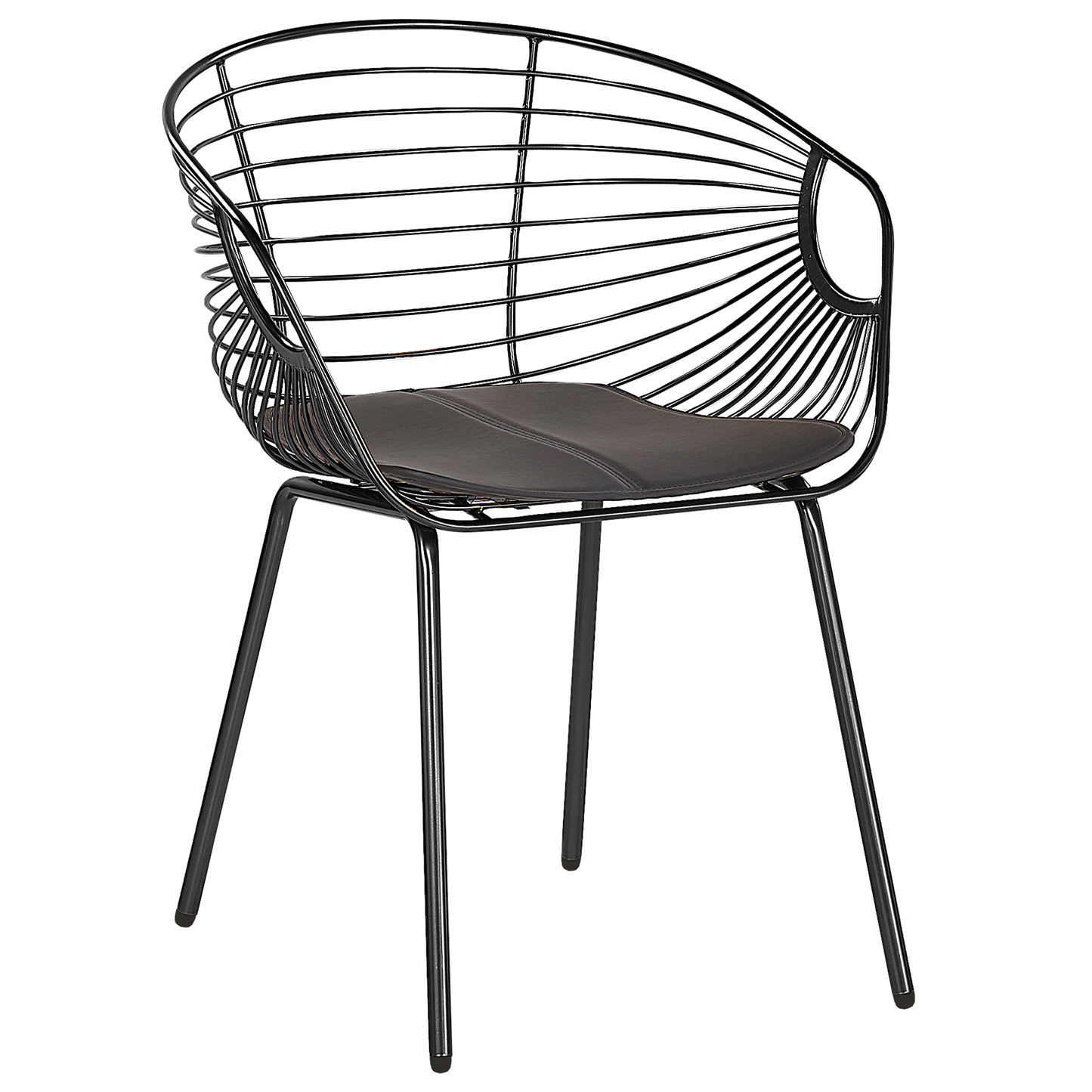 Esszimmerstuhl 2er Set HOBACK Metall Schwarz