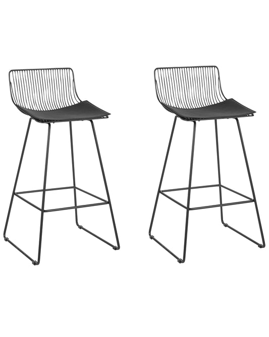 Set mit 2 Barstühlen FREDONIA Metall Schwarz