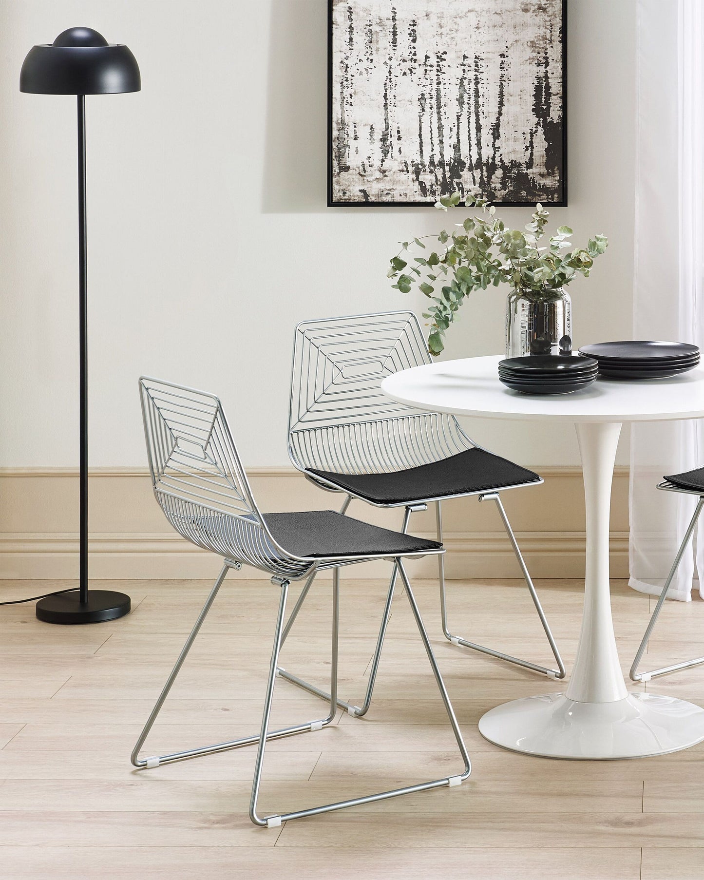 Esszimmerstuhl 2er Set BEATTY Metall Silber