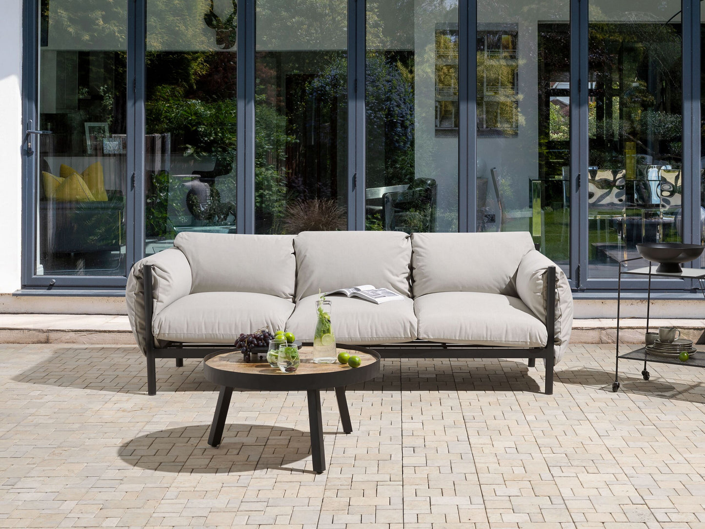 Gartensofa 3-Sitzer ESPERIA Metall Grau