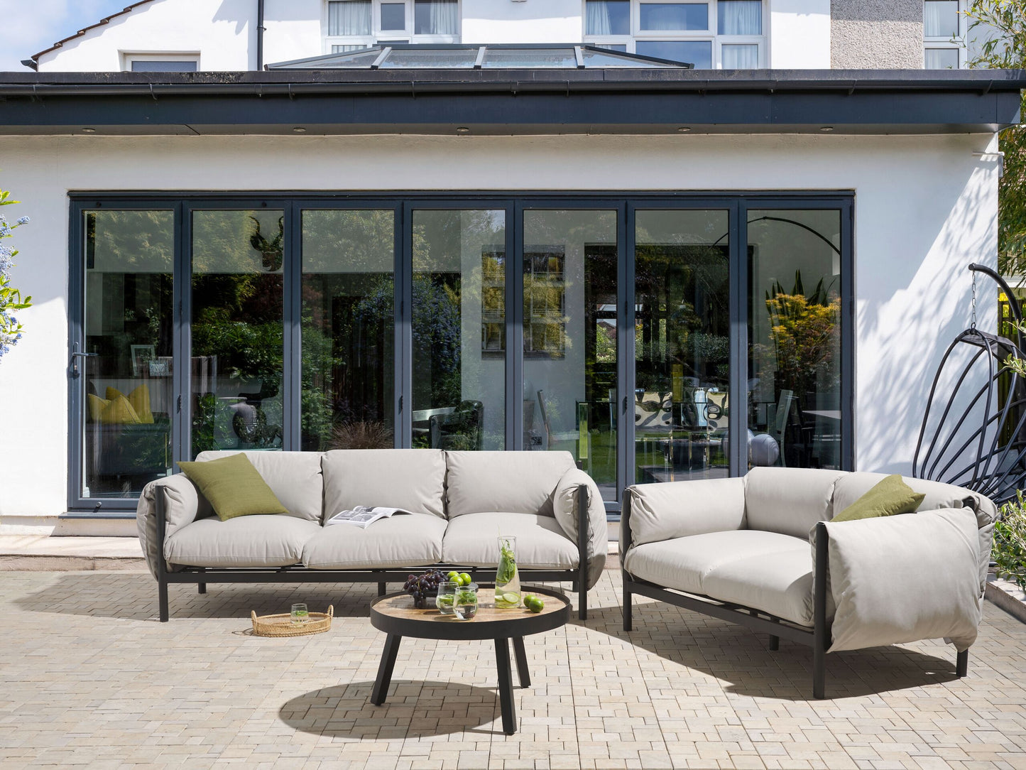 Gartensofa Set 5-Sitzer ESPERIA Metall Grau