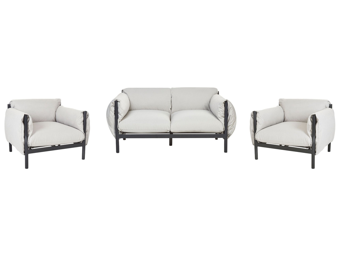 Gartensofa Set 4-Sitzer ESPERIA Metall Grau