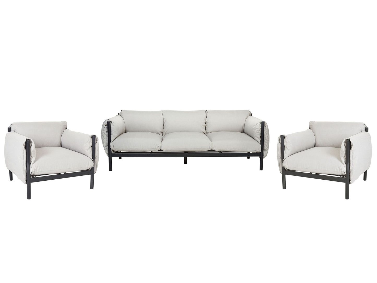 Gartensofa Set 5-Sitzer ESPERIA Metall Grau