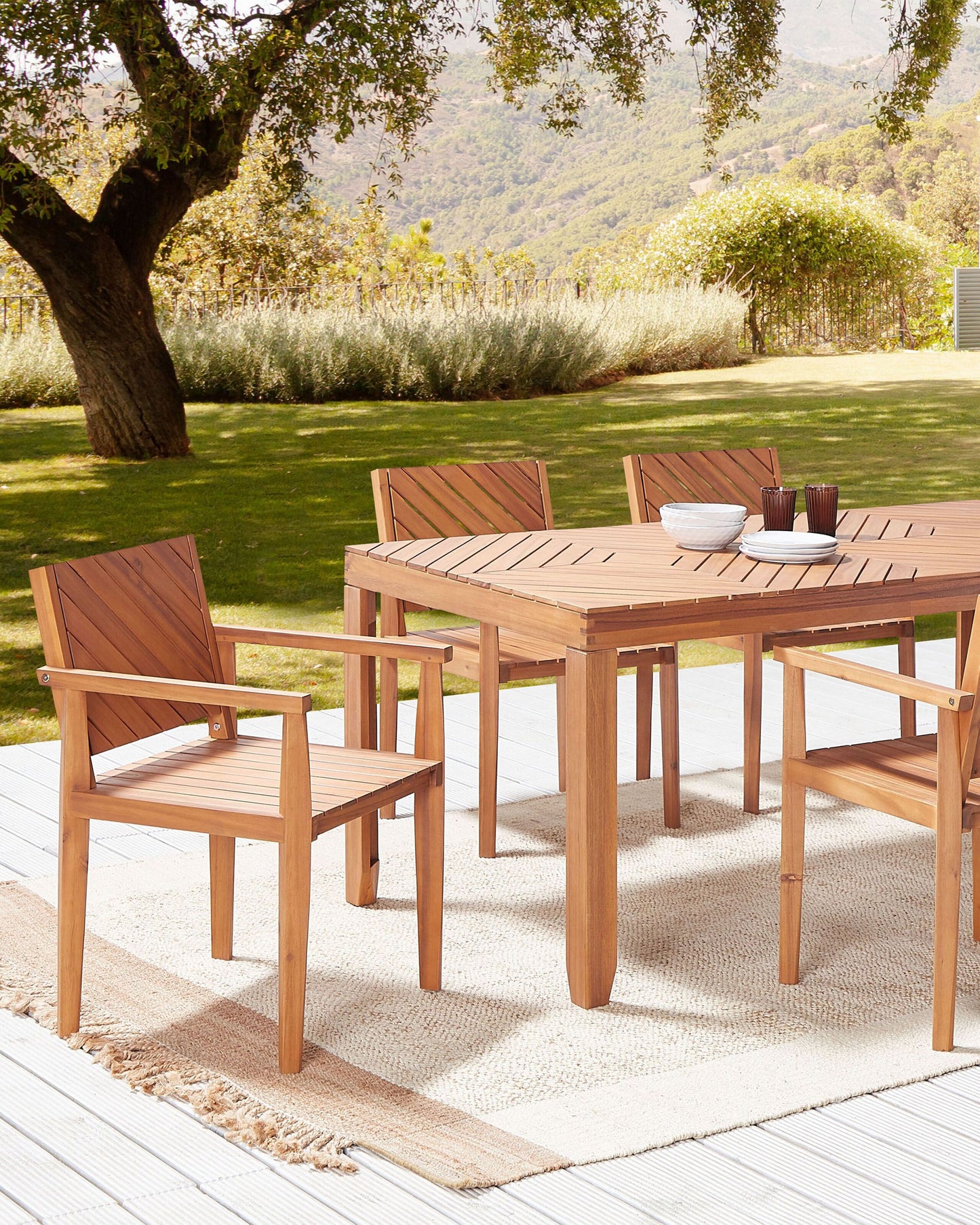 Gartenstuhl 6er Set BARATTI Akazienholz Braun
