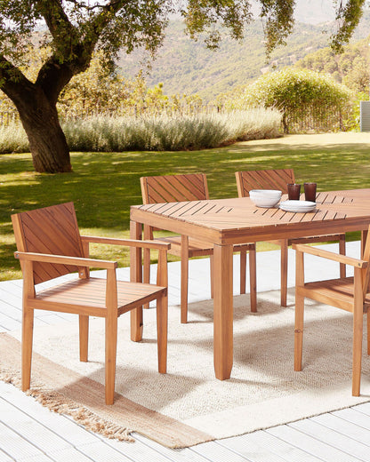 Gartenstuhl 6er Set BARATTI Akazienholz Braun